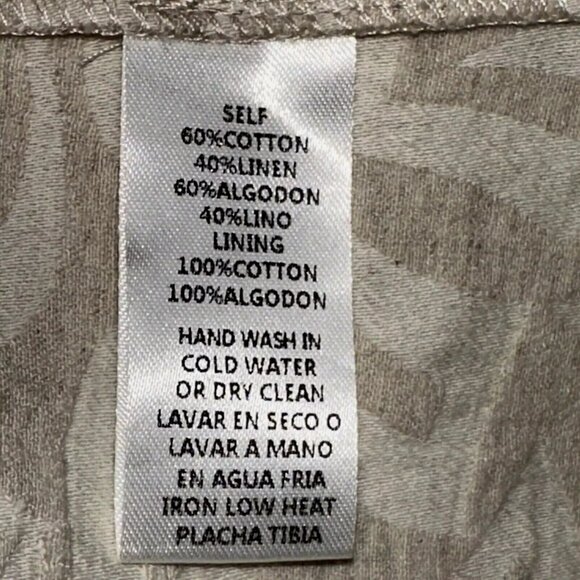 Mystic Los Angeles Cotton/Linen Sleeveless Box Pleat Texture Brocade Dress Sz S - Picture 7 of 7